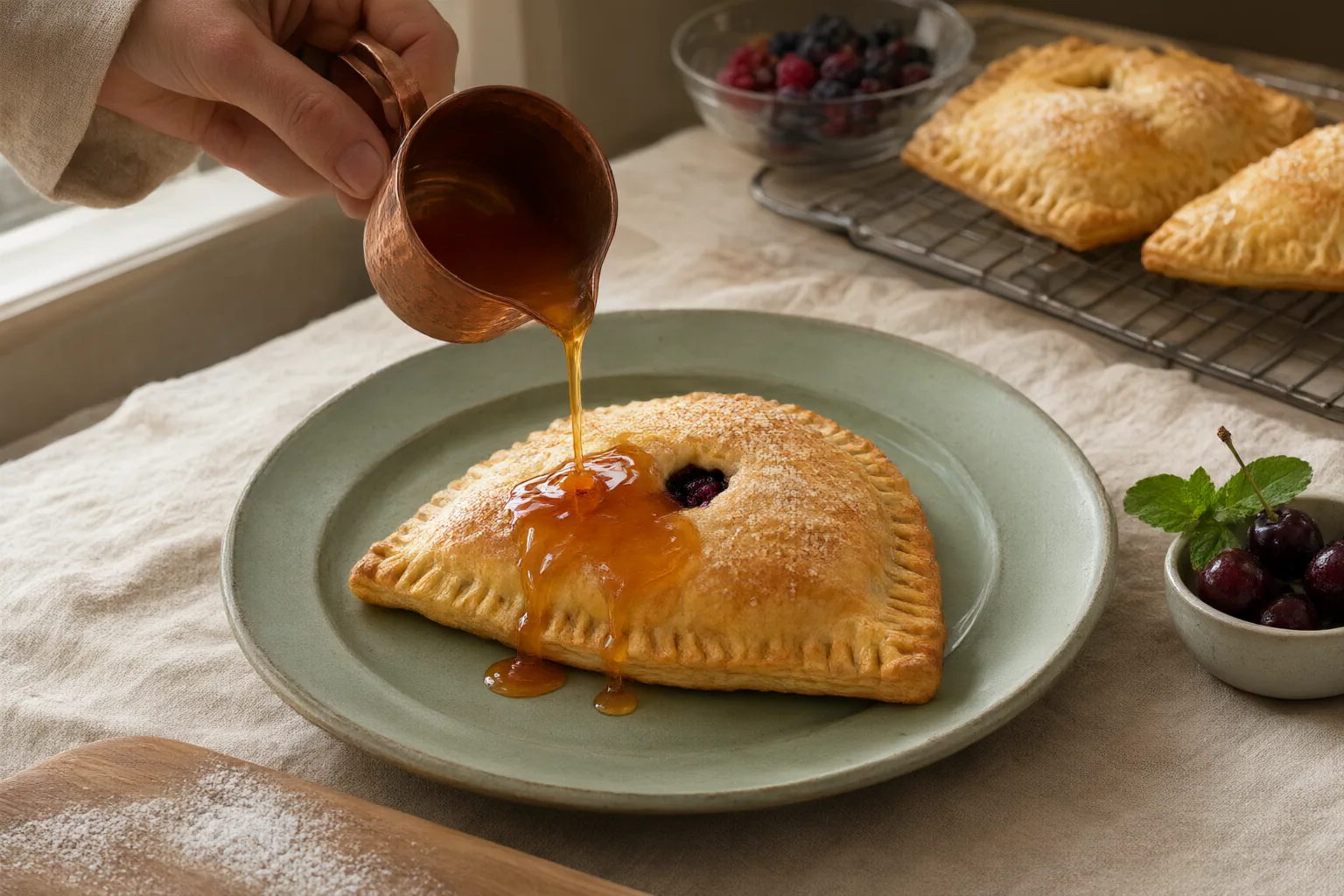 Editorial scene showing practical next steps for Fruit Pie Toppings: Simple Ways to Finish and Serve Hand Pies