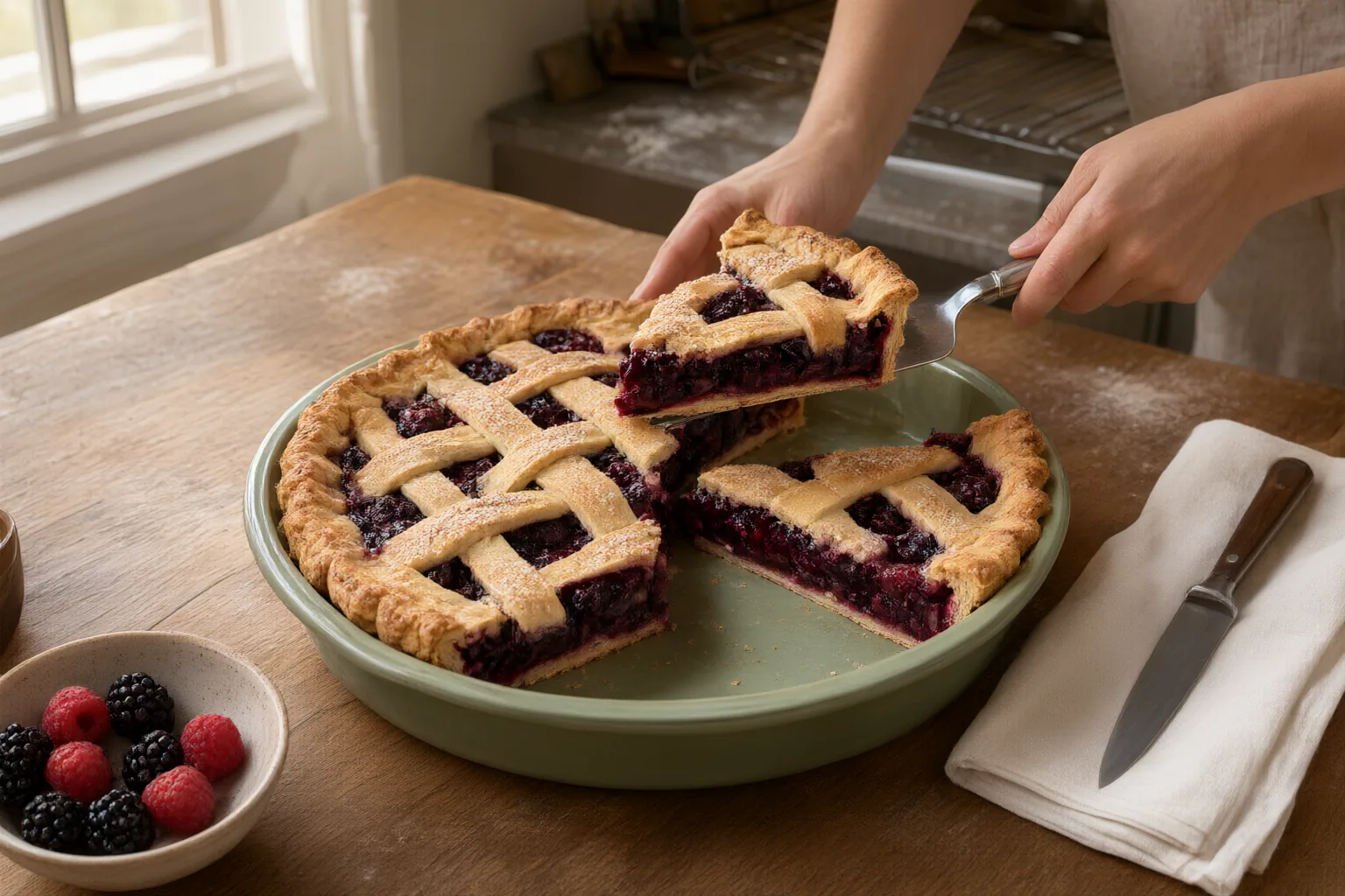 Editorial scene showing practical next steps for How to Cut Clean Fruit Pie Slices Without Crushing the Crust