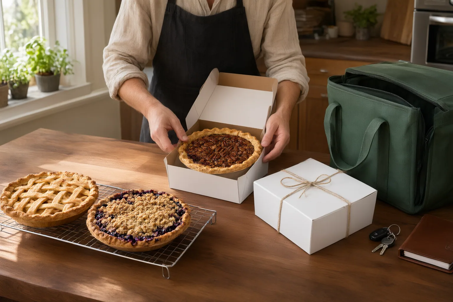 Editorial scene showing practical next steps for How to Schedule Baking and Delivery for Several Homemade Pies in One Day