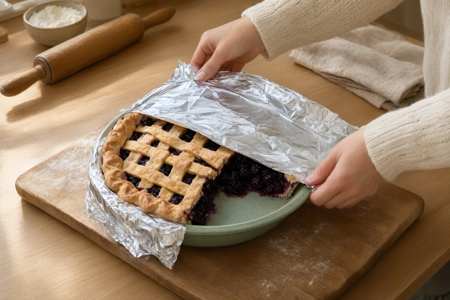 Editorial scene showing practical next steps for How to Wrap or Cover Leftover Pie Before Refrigeration
