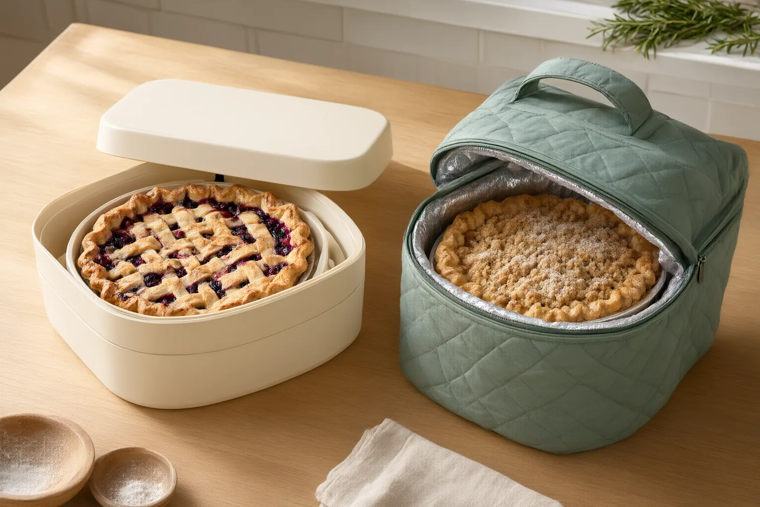 Original editorial hero image for Insulated Carrier vs. Rigid Box for a Pie Gift: How to Choose