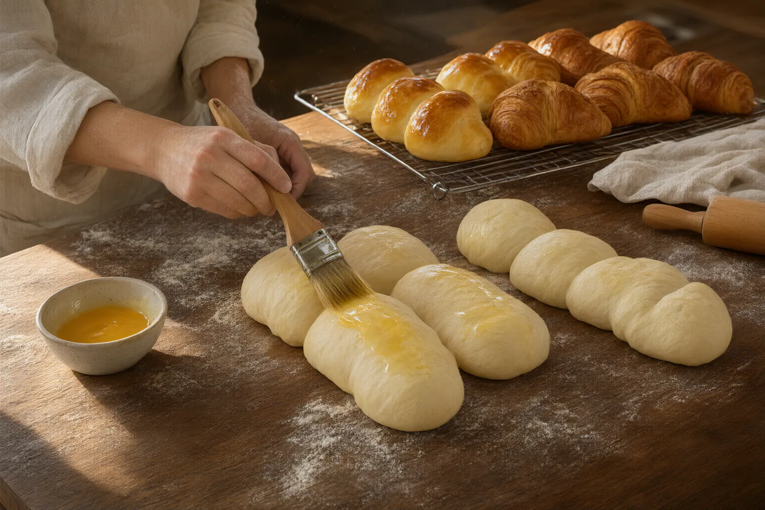 Editorial scene showing practical next steps for Pastry Egg Wash: How to Choose the Color and Shine You Want